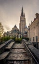 Vertical shot of the Church of Our Lady in Bruges, Belgium Royalty Free Stock Photo