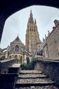 Vertical shot of the Church of Our Lady Bruges in Belgium on a clear sky background Royalty Free Stock Photo