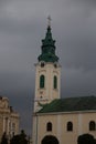 Vertical shot of the Church of Saint Ladislaus in Oradea