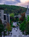 Vertical shot of the city of Montreal, Canada at autumn Royalty Free Stock Photo