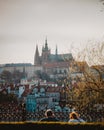 Vertical shot of the cityscape of Prague, Czechia