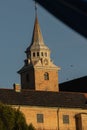 Vertical shot of the clock tower at Akershus Fortress in Oslo, Norway Royalty Free Stock Photo