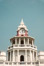 Vertical shot of the Clock Tower in Bangkok, Thailand. Royalty Free Stock Photo