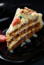 Vertical close up view carrot cake