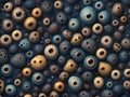 a vertical shot of colorful balls and more hole on black background, use for Trypophobia concept