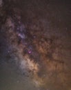 Vertical shot of the colorful starry sky at night Royalty Free Stock Photo