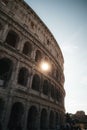 Vertical shot of the Colosseum during the golden hour in Rome, Italy Royalty Free Stock Photo