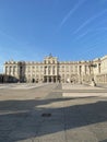 Vertical shot of the courtyard of the Royal Palace of Madrid. Spain.