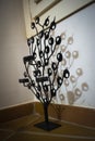 Vertical shot of a decorative black candle holder Royalty Free Stock Photo