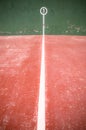 Vertical shot of a detail of the marks in a fronton court