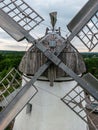 Vertical shot of the details of a wind mill Royalty Free Stock Photo