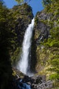 Vertical shot of the Devils Punchbowl, Arthur\'s Pass, New Zealand Royalty Free Stock Photo