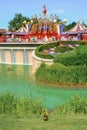 Vertical shot of the Disneyland theme park in summer in Paris, France