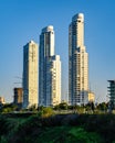 Vertical shot of Dolphin towers and Maui tower in Rosario, Argentina