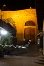 The eastern door of the Great Umayyad Mosque at night in Damascus, Syria Royalty Free Stock Photo