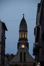 Vertical shot of Eglise Saint-Joseph catholic church in Le Havre, France in the evening Royalty Free Stock Photo