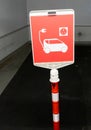 Vertical shot of electric car sign Royalty Free Stock Photo