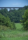 Vertical Shot of Elevated Train Trestle in Tulip Indiana Royalty Free Stock Photo