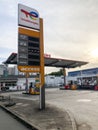 Vertical shot of an empty petrol station at the end of strikes in France for the gas shortage