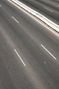 Vertical shot of empty roads next to each other during the pandemic