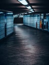 Vertical shot of an empty subway station corridor Royalty Free Stock Photo