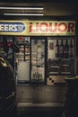 Vertical shot of the entrance of a Liquor Store in Auckland, New Zealand