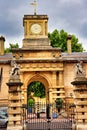 Vertical shot of the entrance of The Royal Mews, Buckingham Palace in London, England.