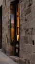 Vertical shot of the entrance of a small arts shop