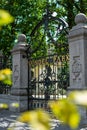 Vertical shot of the entrance of the Vondel Park in Amsterdam, the Netherlands Royalty Free Stock Photo