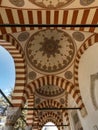 Vertical shot of the Eskisehir Kursunlu Mosque dome and ornaments