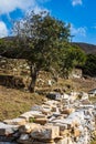 Vertical shot of excavation site near Kionia on the Greek Cycladic island of Tinos