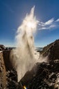 Vertical shot of the exploding La Bufadora blow hole in Ensenada, Mexico