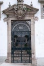 Vertical shot of the facade of a historical building in Guimaraes, Portugal