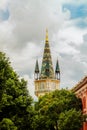 Vertical shot of the famous Astronomical clock in Batumi, Georgia Royalty Free Stock Photo