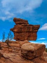 Vertical shot of the famous Balanced Rock in Colorado, USA