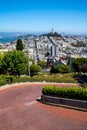 Vertical shot of the famous Lombard Street, San Francisco, California, USA Royalty Free Stock Photo