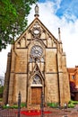 Vertical shot of the famous Loretto Chapel in New Mexico, USA