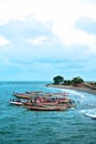 Vertical shot of a Ferry ride from Banjul to Barra