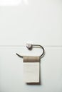 Vertical shot of a finished toilet paper roll - toilet paper shortage because of Covid-19 Royalty Free Stock Photo