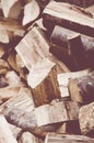 Vertical shot of firewood stack Royalty Free Stock Photo