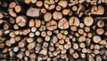 A vertical shot of firewood stack Royalty Free Stock Photo
