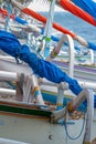 Vertical shot of a fishing boat in Bali, Indonesia Royalty Free Stock Photo