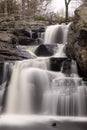 Vertical shot of the flowing cascading Chapman Falls in Conneticut Royalty Free Stock Photo