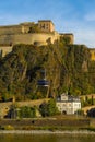 Vertical shot of fortress Ehrenbreitstein in Koblenz, Germany Royalty Free Stock Photo