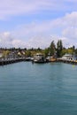 Vertical shot of Friedrichshafen harbor on the waterside in Baden-Wurttemberg, Germany Royalty Free Stock Photo