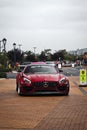 Vertical shot of the front of stunning red Wide Body Mercedes Benz AMG GT