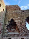 Vertical shot of the gammel Slot in Denmark against a blue sky