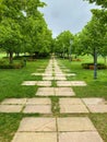 Vertical shot of the garden in Nelson Atkins Museum of Art om Kansas City in the USA Royalty Free Stock Photo