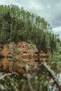 Vertical shot of the Gauja River and nature of Ligatne in Litva Royalty Free Stock Photo