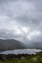 Vertical shot of Glen Affric path on a rainy day in Scotland Royalty Free Stock Photo